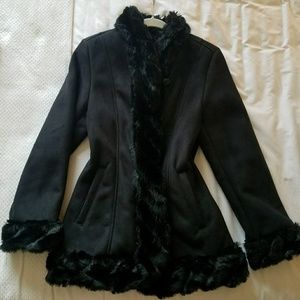 Beautiful heavy suede and fur coat.